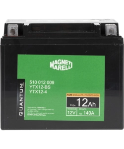 MAGNETI MARELLI BATTERIA MOTO E SCOOTER 12AH 12V 140A TECNOLOGIA AGM SIGILLATA POLO POSITIVO SINISTRO